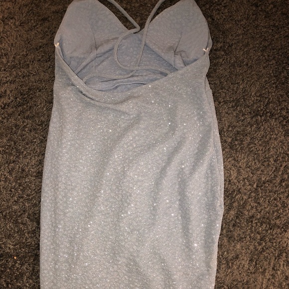 Light Blue Send My Love Glitter Dress - Picture 5 of 6